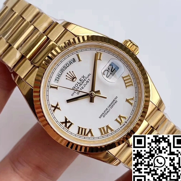 Day-Date Roman Rolex EW M128238 Scale Dial White Time Factory 0129